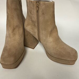 Lisa Vicky NIFTYX-V Tan Camel Suede Platform Ankle Boots | Size 9